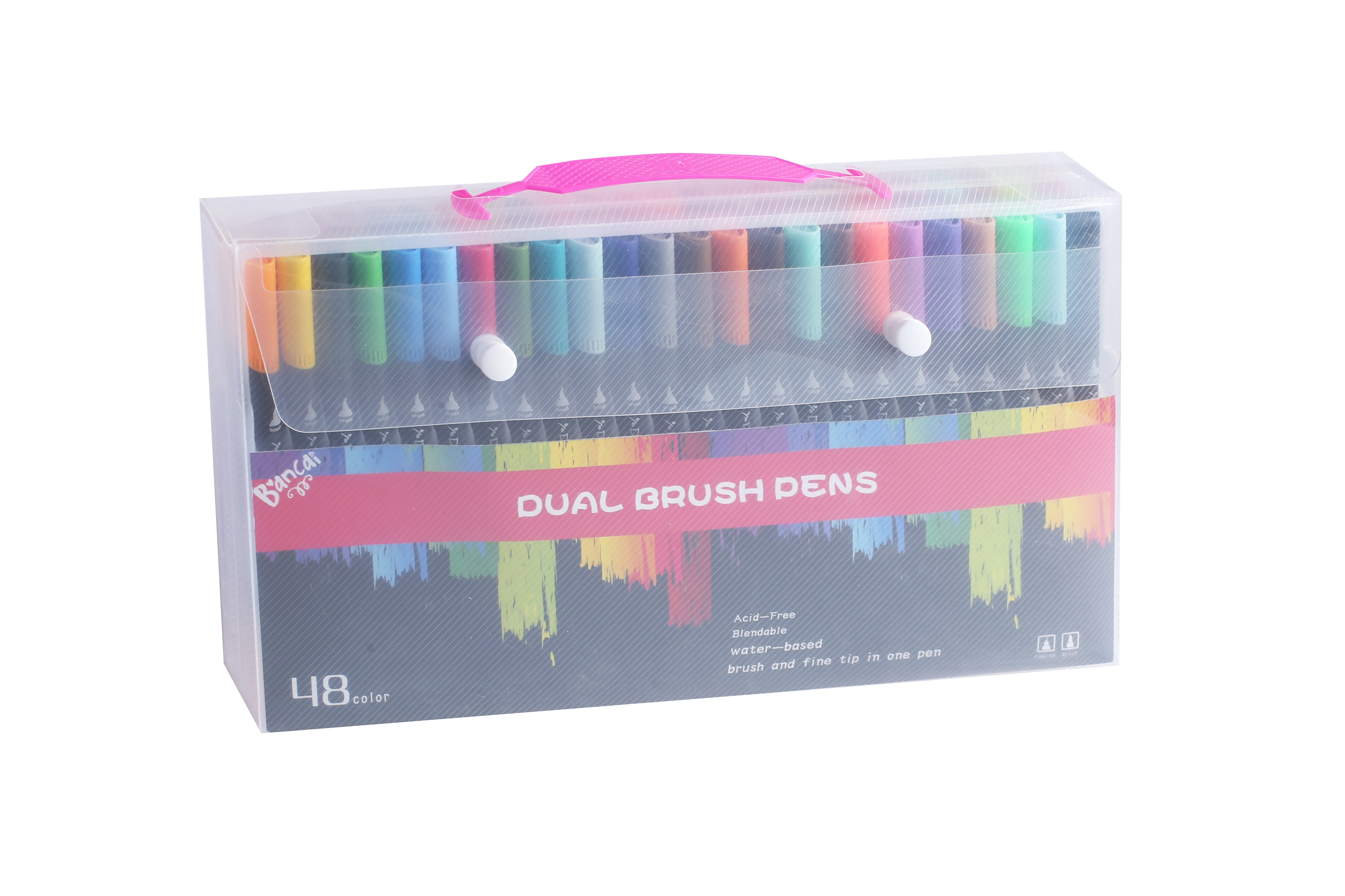 

Dual Tip Brush Pens 100 Water Based Fineliner Drawing Painting Watercolor Brushpen School Supplies Art Marker Pens