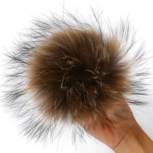 Брелок природный енот меховой шар брелки «сделай сам» из меха енота помпон для обуви зимние шапки аксессуары для одежды