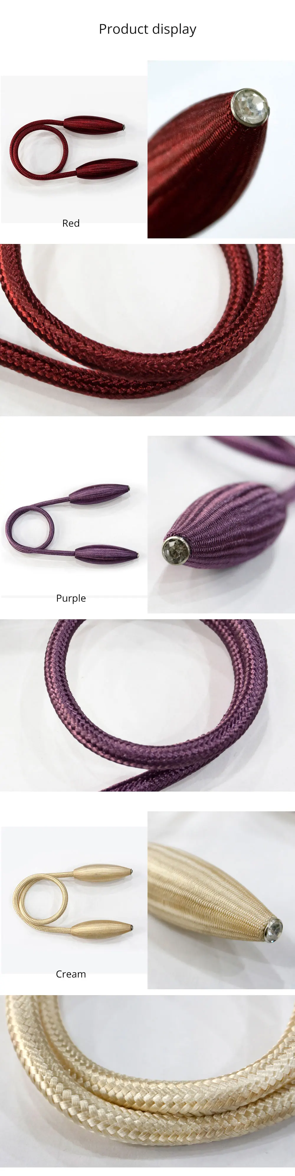 BD004_NAPEARL 1 Piece Curtain Tieback Living Room Window Curtains Adjust Cord Modern All Match Home Decor Accessories Drops Tie Up (2)