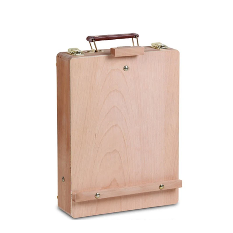 Baratos Caballete de madera para pintar caballete de dibujo caja de mesa pintura al óleo Accesorios para ordenador portátil suministros de arte para artista niños