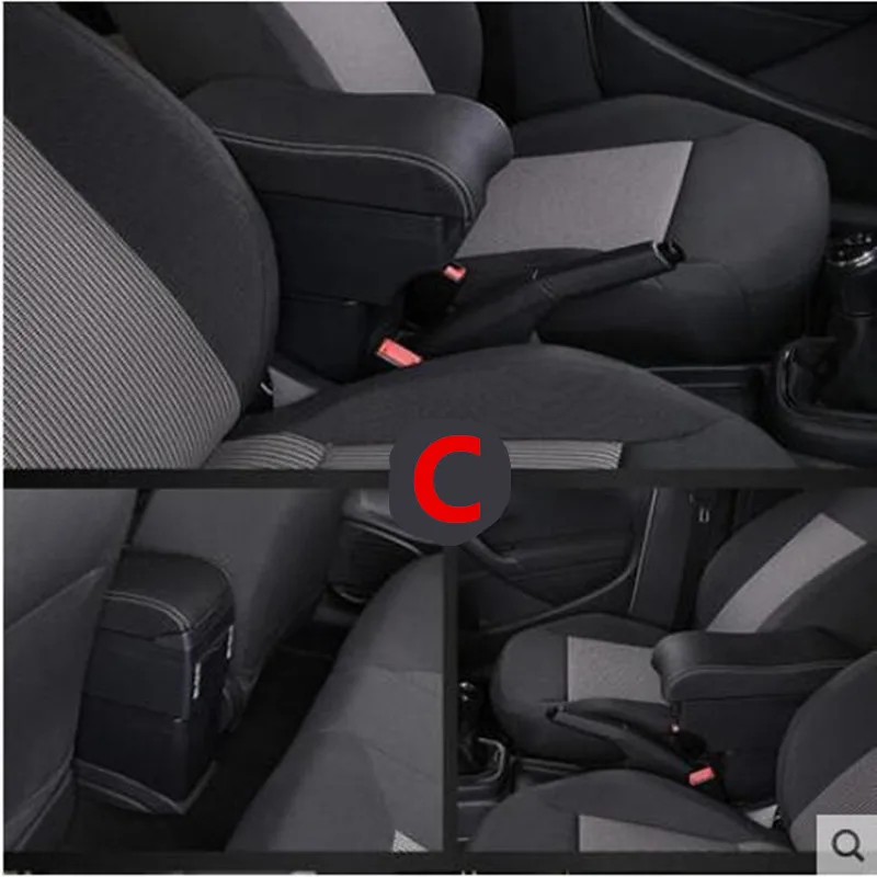 Подлокотник с USB для hyundai GETZ - Название цвета: C black White line