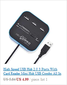 USB HUB 3,0 Combo многопортовый usb-адаптер 3,0 HUB 3 USB hab 3/6 порты 2 в 1 SD/TF Card Reader компьютер интимные Аксессуары для портативных ПК