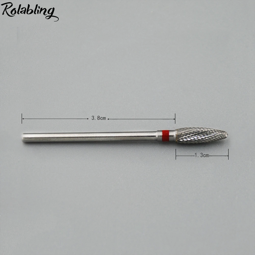  Rolabling 2pcs Milling Cutters Bullet Alloy Nail Drill Bits Electric Manicure Machine Nail Bit Cutt
