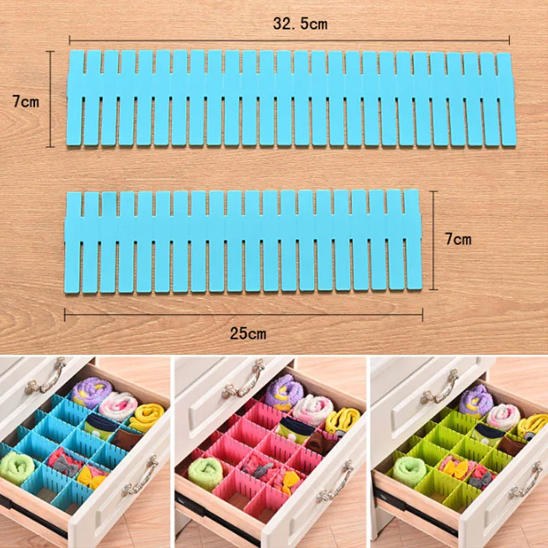 Storage Organizer  DIY Partition Plate Lattice Free Combination Drawer Baffle Thick 4 Pieces Home Storage