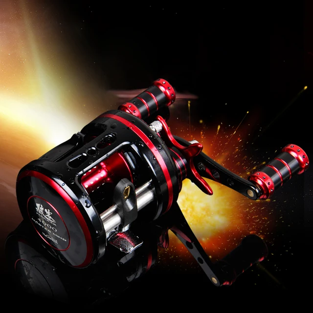 Cheap Trulinoya New HACKER 340g Left Hand 9BB High-strength Aluminum Full Metal Cast Drum Wheel Drum Reel Bait Casting Fishing Reel