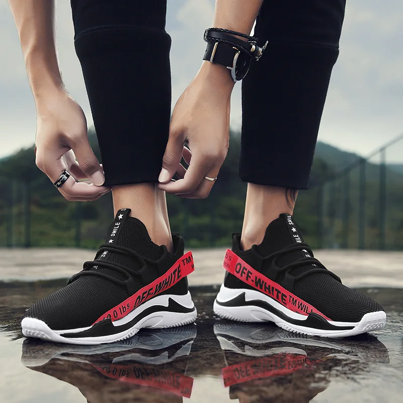 D'été Mode Chaussures Mocassins Plat Confortable Casual Loisirs Noir Maille De blanc Respirant Jeunes Doux jaune Paresseux Et Sneakers rouge Hommes BWxdroeC