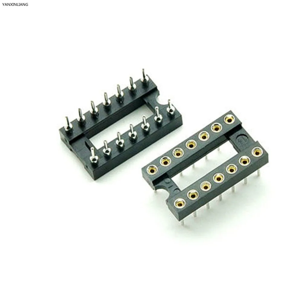 

10PCS 14 Pin Round DIP IC Socket Adapter 14Pin Pitch 2.54mm Connector