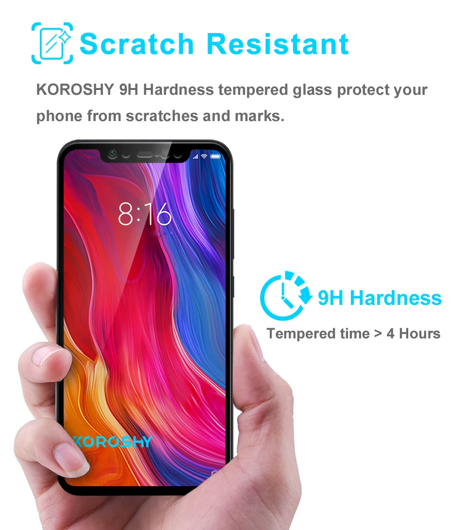 KOROSHY Real 2.5D Full Cover Tempered Glass for Xiaomi Mi 8 SE Mi8 Xiomi Mi8 Screen Protector 9H Protective Toughened Glass Film (5)