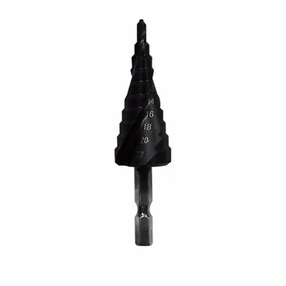 

10-step high-speed steel cobalt hexagonal shank spiral stepped drill 4-22 Drilling Hole Multi-function