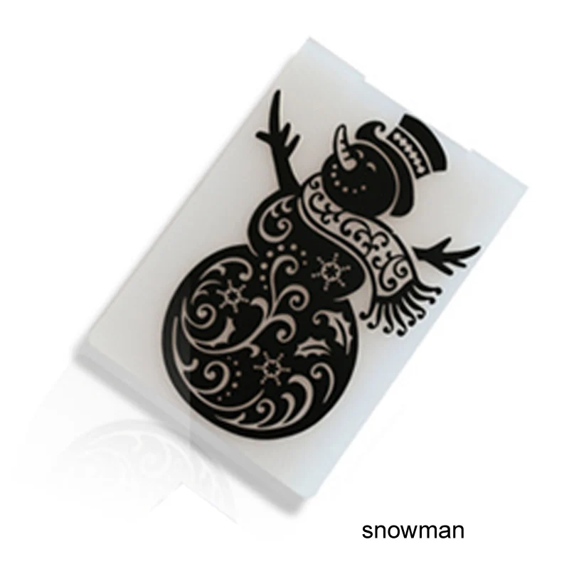 Embossing Folder Wedding Decor Photo Album Wine Bottle Christmas Love Heart Card Making Scrapbooking Paper Card Craft - Цвет: snowman