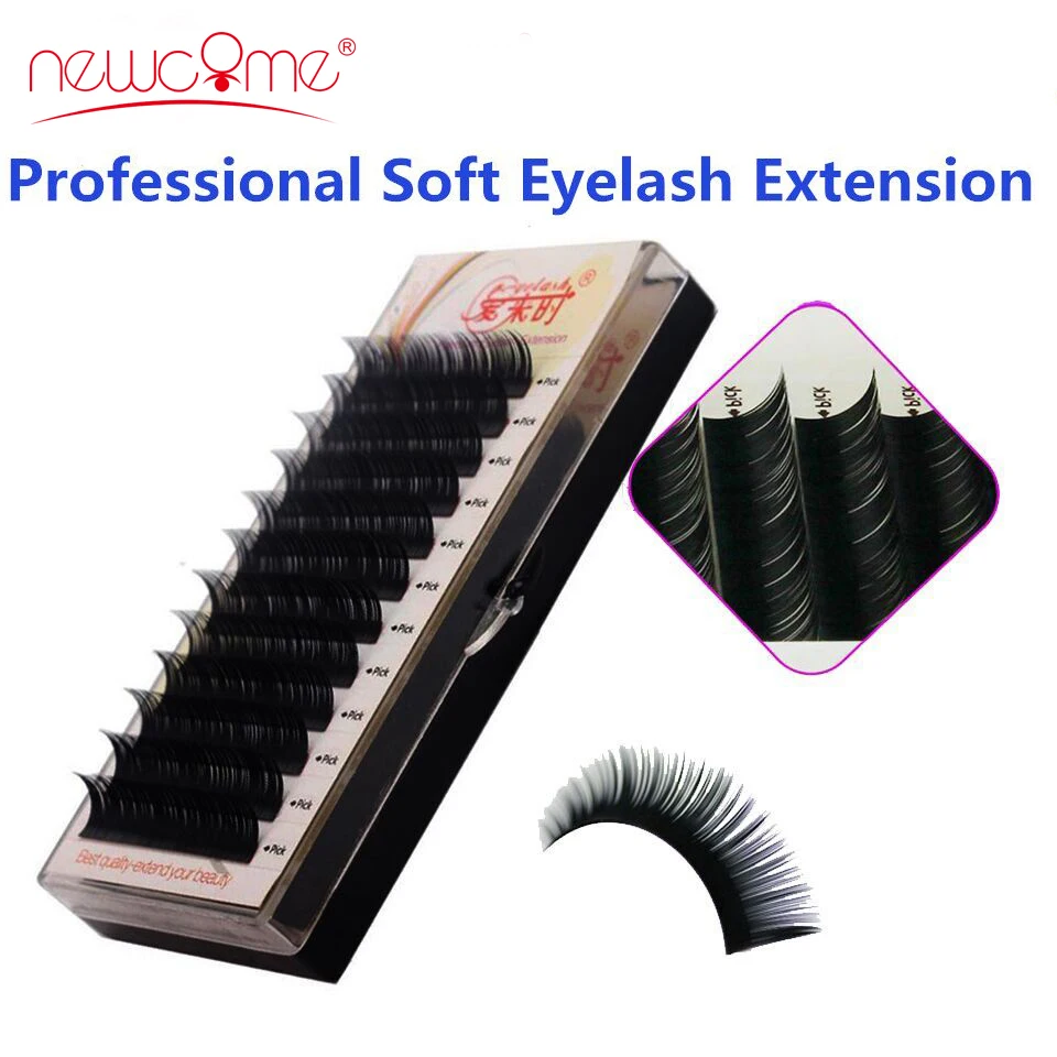 

NEWCOME Eyelash Extension Individual Curl B/C/CC/D Eyelashes 0.03-0.20mm Thickness Eyelash Extension for Make Up Professionals
