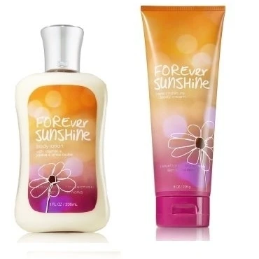 Bath & Body Works Signature Collection  Forever Sunshine  Gift Set Body Lotion & Body Cream Lot of 2 Full Size