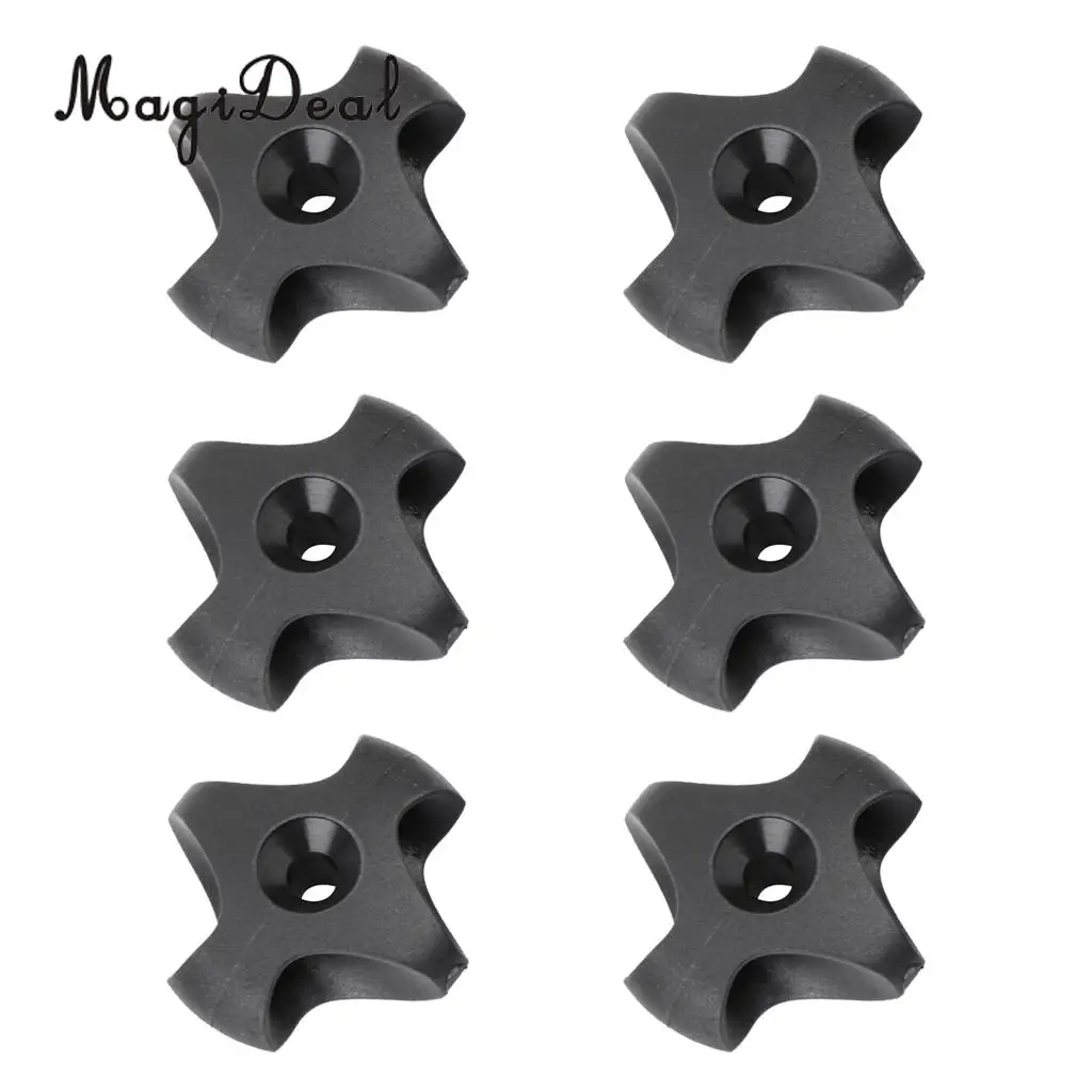 Pack of 6 Black Nylon Deck Line Guides for Kayaks Canoes and Boats