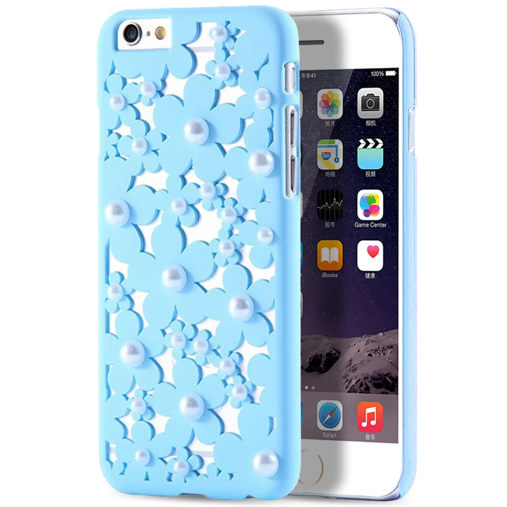 Чехол kisscase для iPhone 6 6s 7 Plus 5 5S SE чехол с милым цветком и жемчугом задняя крышка Samsung