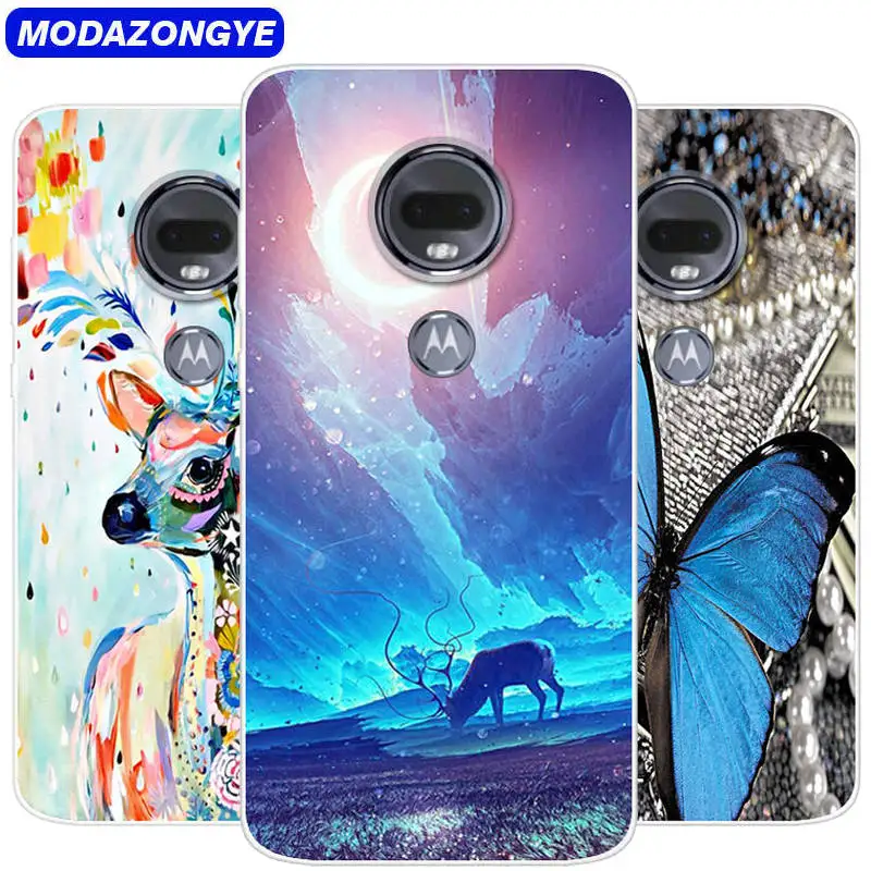 Чехол для Motorola Moto G7 силиконовая Мягкая задняя крышка из ТПУ чехол телефона XT1965 x1965