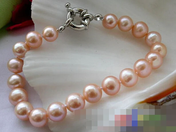 

FREE SHIPPING>>>@@ > 01219 PINK ROUND FRESHWATER CULTURED PEARL BRACELET