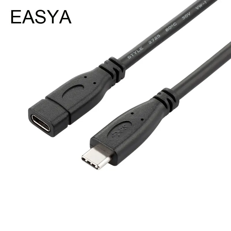 EASYA usb type C удлинитель USB 3,1 кабель для передачи данных USB-C штекер USB-C женский удлиняющий провод удлинитель шнур разъем