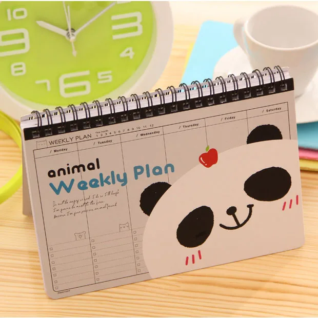 Kawaii Panda Daily Weekly Planner Cute Planner Spiral Notebook Planner Diary Note Book Time Organizer School Supplies Agenda