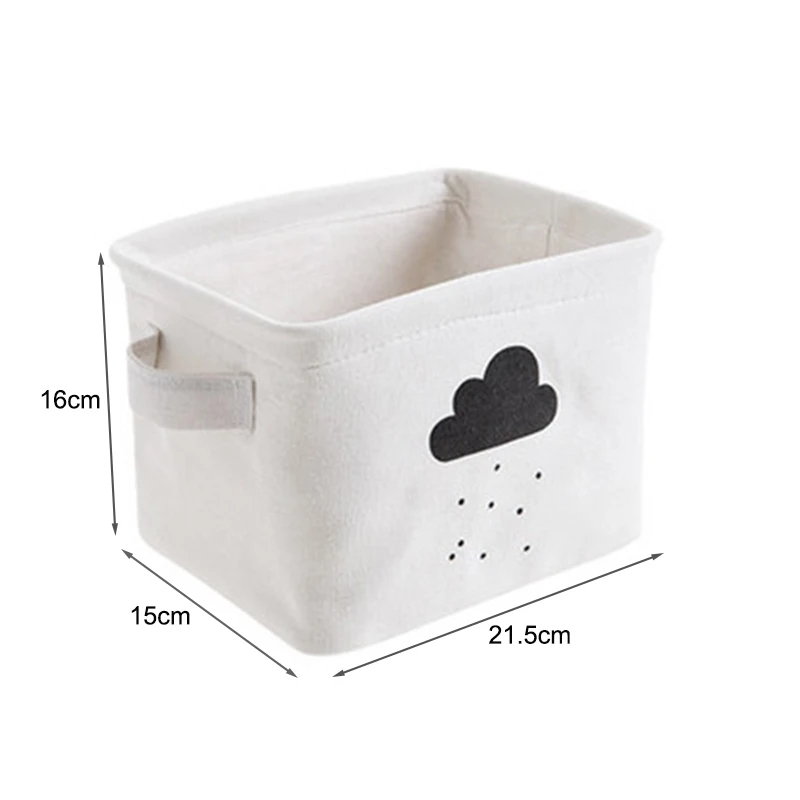 MICCK мультяшная хлопковая льняная настольная корзина для хранения мелочей коробка для хранения нижнего белья косметический Органайзер ювелирные изделия канцелярский контейнер - Цвет: Black cloud