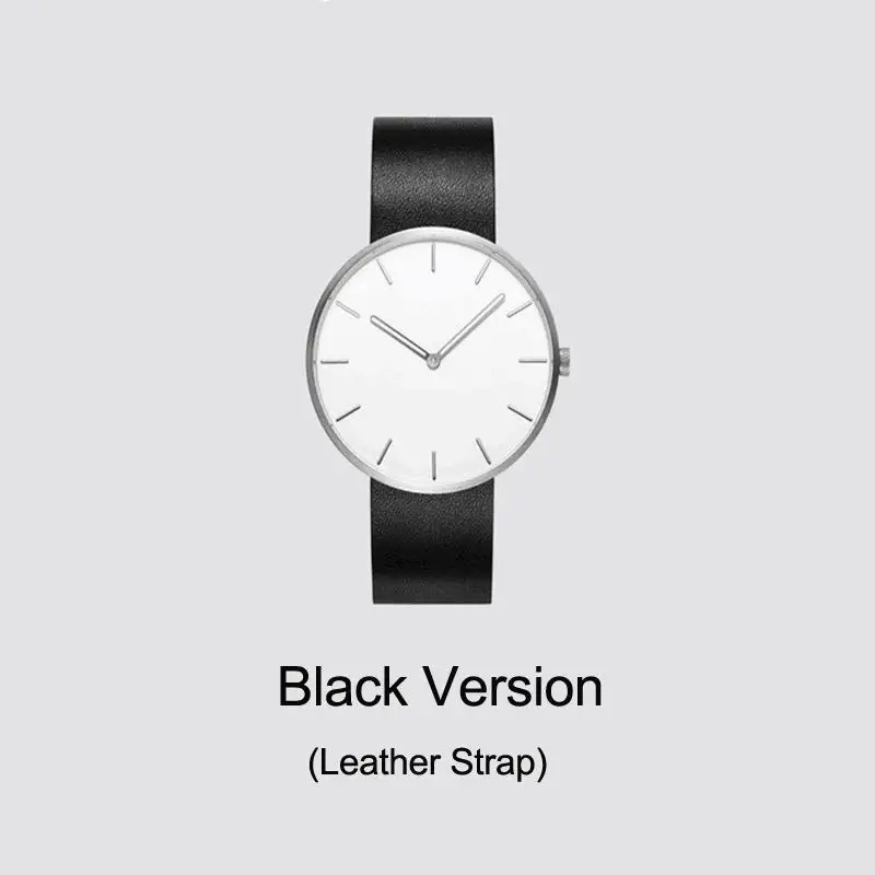 Xiaomi TwentySeventeen, кварцевые наручные часы из нержавеющей стали для мужчин и женщин, водонепроницаемые часы со стальным ремешком, браслет, 3 АТМ, подарок для влюбленных 0 - Цвет: Black Leather Strap