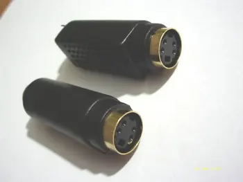 

100 pcs black Mini 4 pin DIN Jack to Mini DIN Jack Connector Long about 40 mm