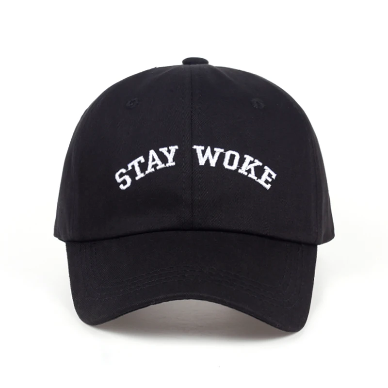 Новинка 2017 Stay Woke вышивка неструктурированных Dad Hat Регулируемые Мужчины Женская мода хлопок бейсбол Кепки