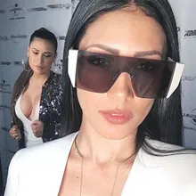 Ретро очки с одной линзой и заклепками, полуоправа, солнцезащитные очки для мужчин и женщин, модные очки UV400, винтажные очки 45830