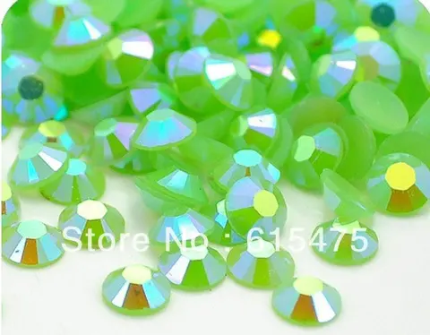 Geléia Verde Cor Strass Resina Cristal Flatback Unha Art Pedrinhas 30000 Pçs – Bolsa Ss20 5mm ab