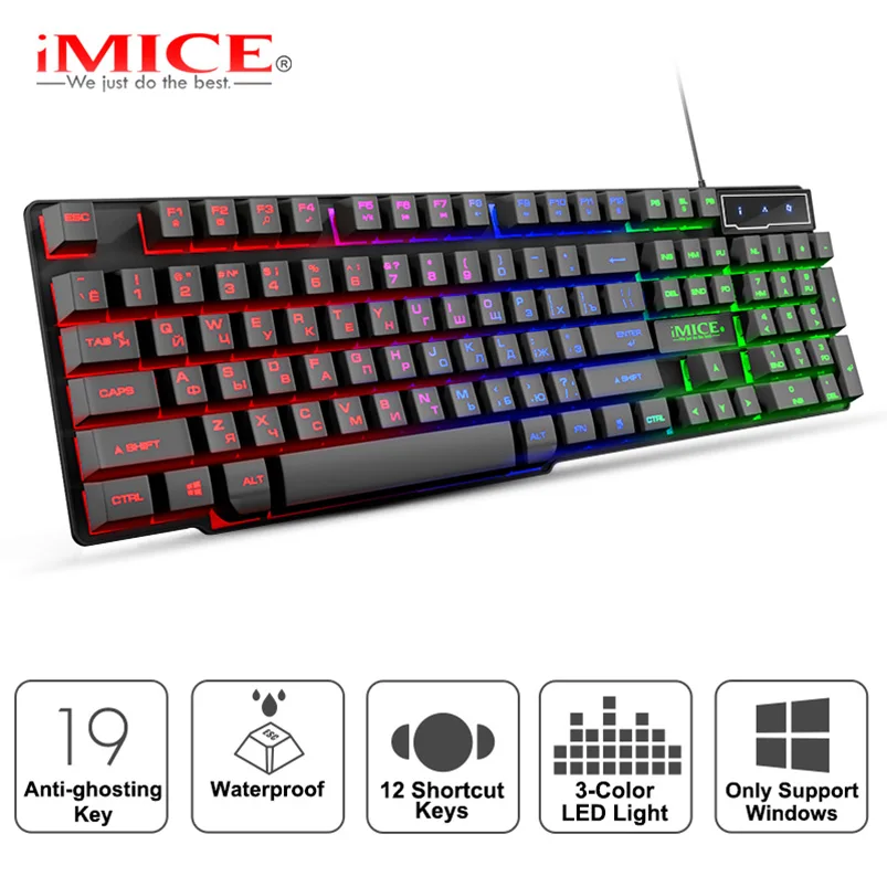 

Gaming keyboard Imitation Mechanical Keyboard 104 Keycaps Gamer Backlit Keyboard Russian Computer Keyboards Ergonomic Key Board