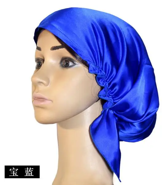 Новинка шелк ночная шапка для укладки волос чистый шелк колпак для сна женская вязаная шапка Модные наборы шапок
