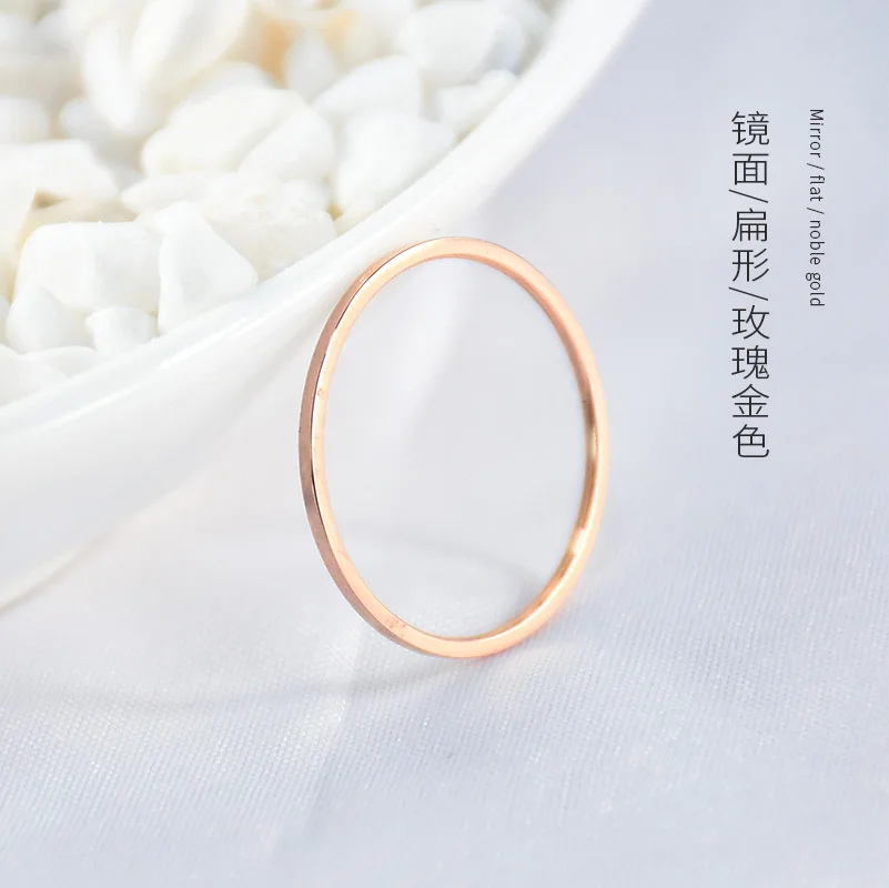 Титановая сталь 1 мм розовое золото антиаллергенные гладкие простые обручальные кольца для пары для мужчин или женщин подарок файн BXJ03