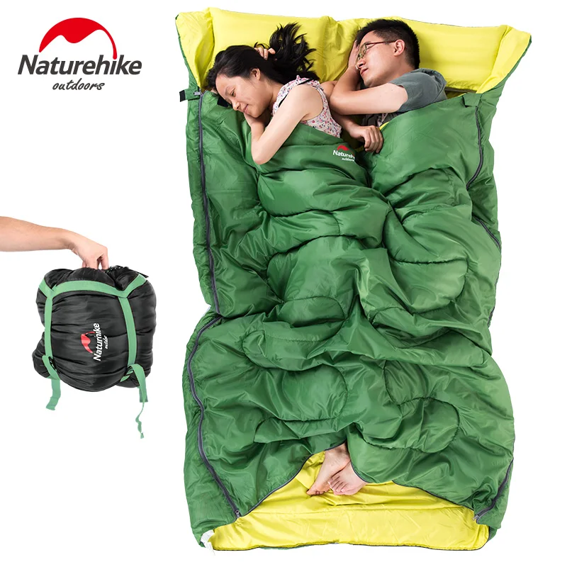 NatureHike 8/12 хлопок двойной спальный мешок с подушками зимние спальные мешки кемпинг Большой спальный мешок для двух человек SD15M030-J