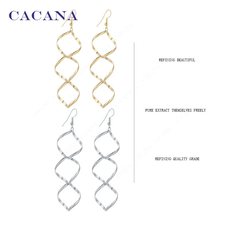 CACANA Dangle Long Earrings For Women Shining Three Same Section Bijouterie Hot Sale No.A550 A551