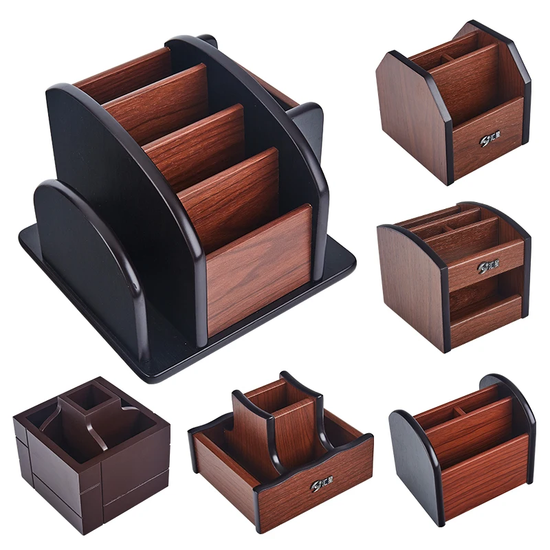 

multifunctional Wooden Desktop Organizer Storage Box Pen Pencil Box Jewelry Makeup Holder Stationery Brown Office storage rack