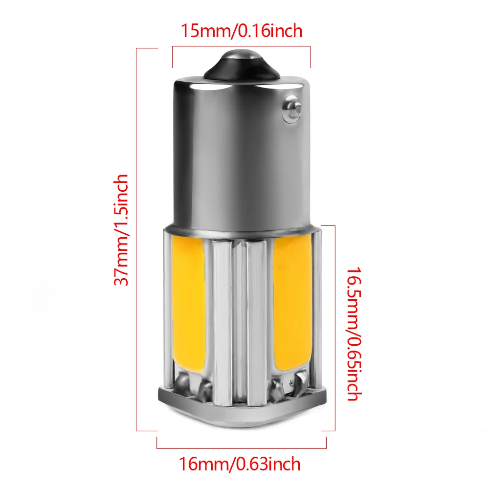1156 G18 Ba15s 4 COB желтый светодиодный сигнал поворота задний фонарь автомобильная лампа заднего хода D083 Желтый DC 12V авто аксессуары