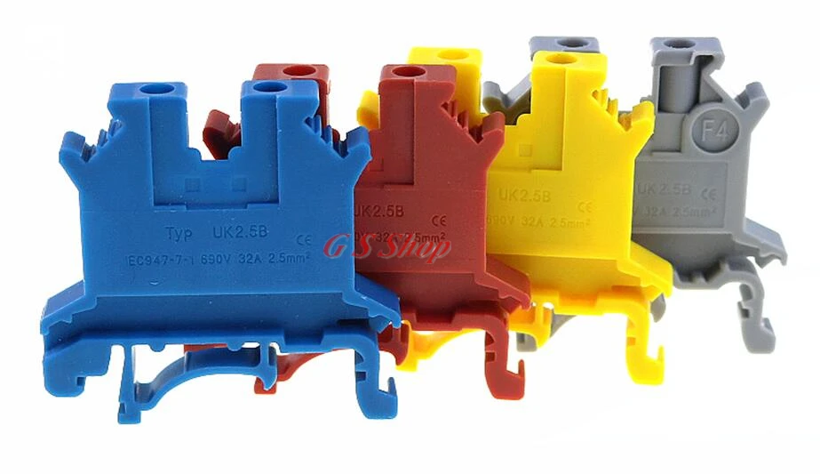 

50 UK-2.5B terminals, multiple color selectable terminals, connector UK2.5B