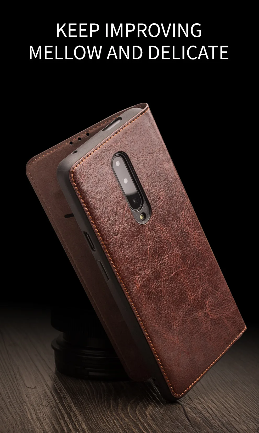 QIALINO Роскошный чехол из натуральной кожи для телефона OnePlus 7 6,41 дюймов бизнес стиль ручной работы чехол для OnePlus 7 Pro 6,67 дюймов