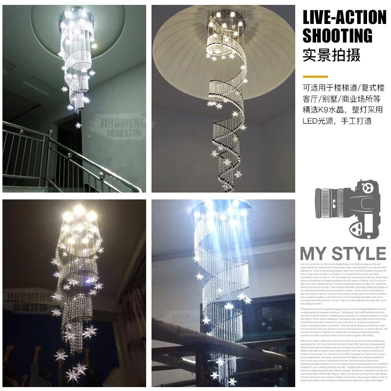 Современный светодиодный хрустальный подвесной светильник для гостиной, гостиничного зала, подвесные светильники, большие светильники для лестницы, подвесное освещение в скандинавском стиле