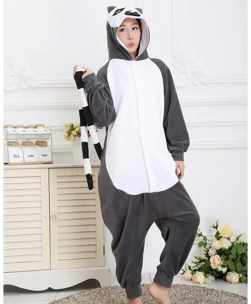 TPRPCO кигуруми Lemur длинный хвост обезьяна взрослых Onesie унисекс пижамы Хэллоуин костюмы для рождественской вечеринки NL168