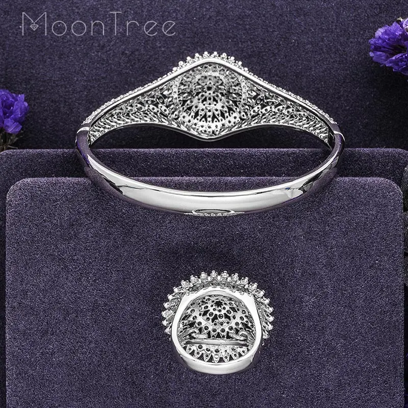 MoonTree модный роскошный супер блестящий AAA фианит серебряный цвет медный женский