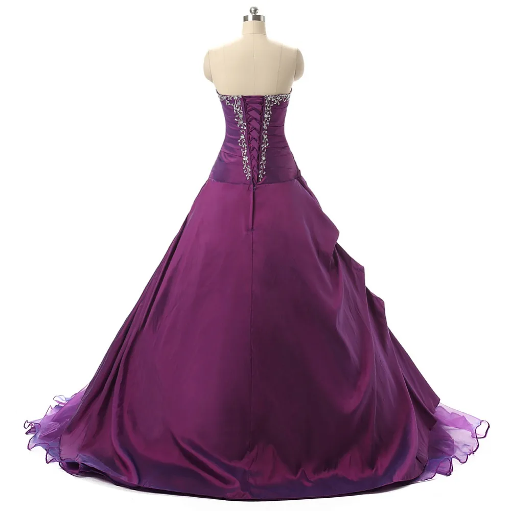 Ruthshen фиолетовые дешевые платья для Quinceanera 2019 с вышивкой из бисера оборками