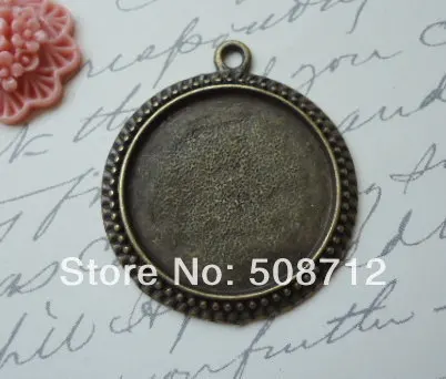 

Free Ship!!! 50pcs -Antique Bronze Pendant Tray Blanks 1 inch - 25 mm Round Cabochon Settings