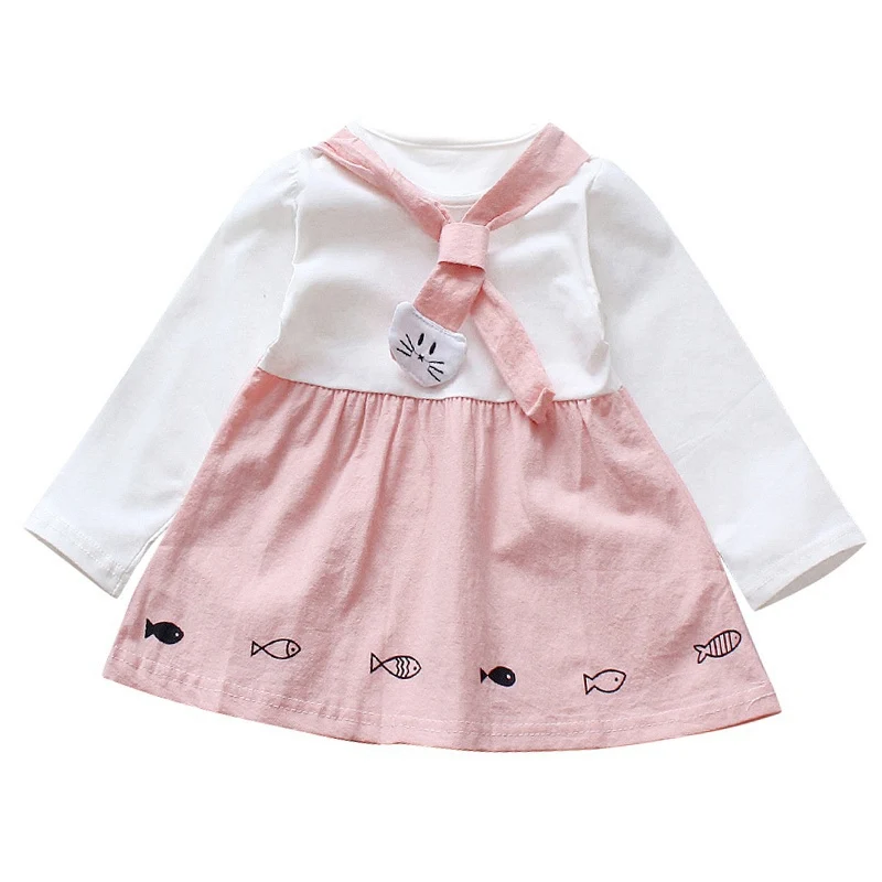 Newborn Baby Autumn Dresses Girls Baby O-neck Full Sleeve Cotton...
