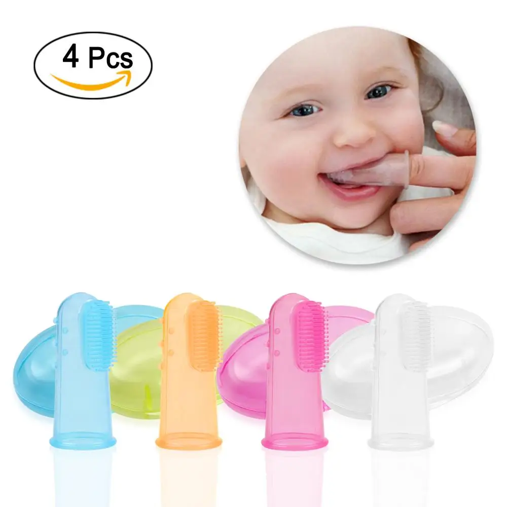 Buy 1 Set Baby Finger Toothbrush Food Grade Silicone