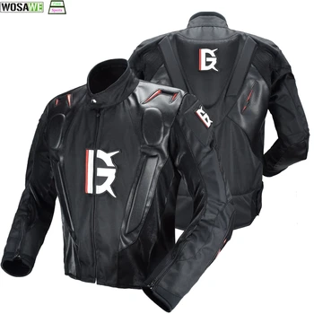 

Bicycle mtb Jacket PU Leather Racing Jacket Body Armor Protection Equipment Moto Motocross Off-road Motorcycle Clothing