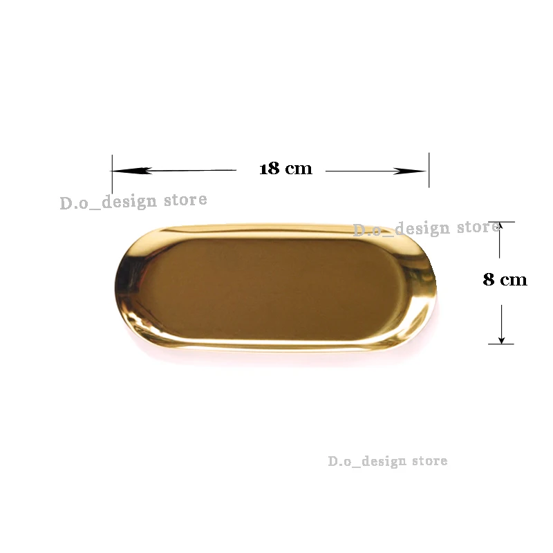 S Размер в скандинавском стиле металлическая нержавеющая сталь, латунь Овальный хранения/чай лоток золото/серебро/градиент цвета Ins популярное украшение продукта