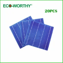 Hot * 20pcs Solar Cell 6×6 A Grade 4 Bus Bars 4.3W Each Cell DIY Solar Panel 156x156mm Polycrystalline Solar Cell Price