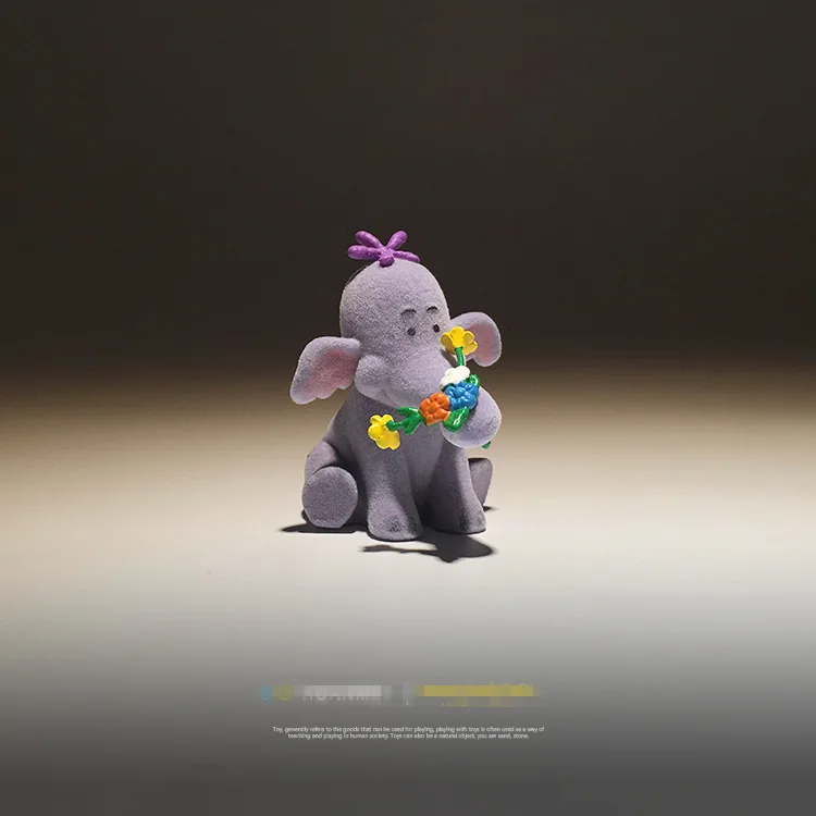 

Original Garage Kit Classic Toy 5cm Dumbo Elephant Flocked Action Figure Cute Mini Doll Collectible Model Loose Toy