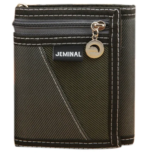 

FGGS Hot Casual Trifold Short Wallet Men Boy Canvas Fashion Purse Vertical Patchwork Design Burse Male Card Coin Holder Money