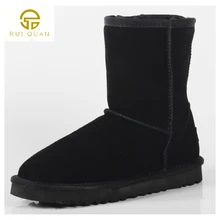 Women’s Snow Boots Fashion High Quality Genuine Suede Leather Classic Warm Winter shoes woman 5825 gray big size warm boots